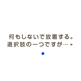 何もしないで放置する。選択肢の一つですが…